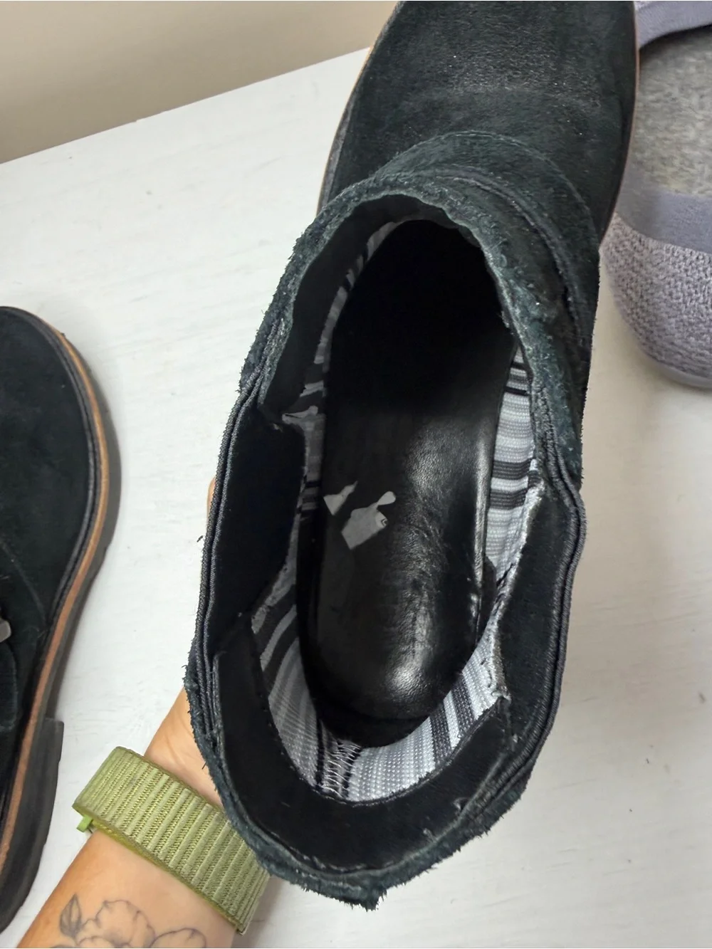 LLBean Old Port Black Suede Ankle Boot Sz 8